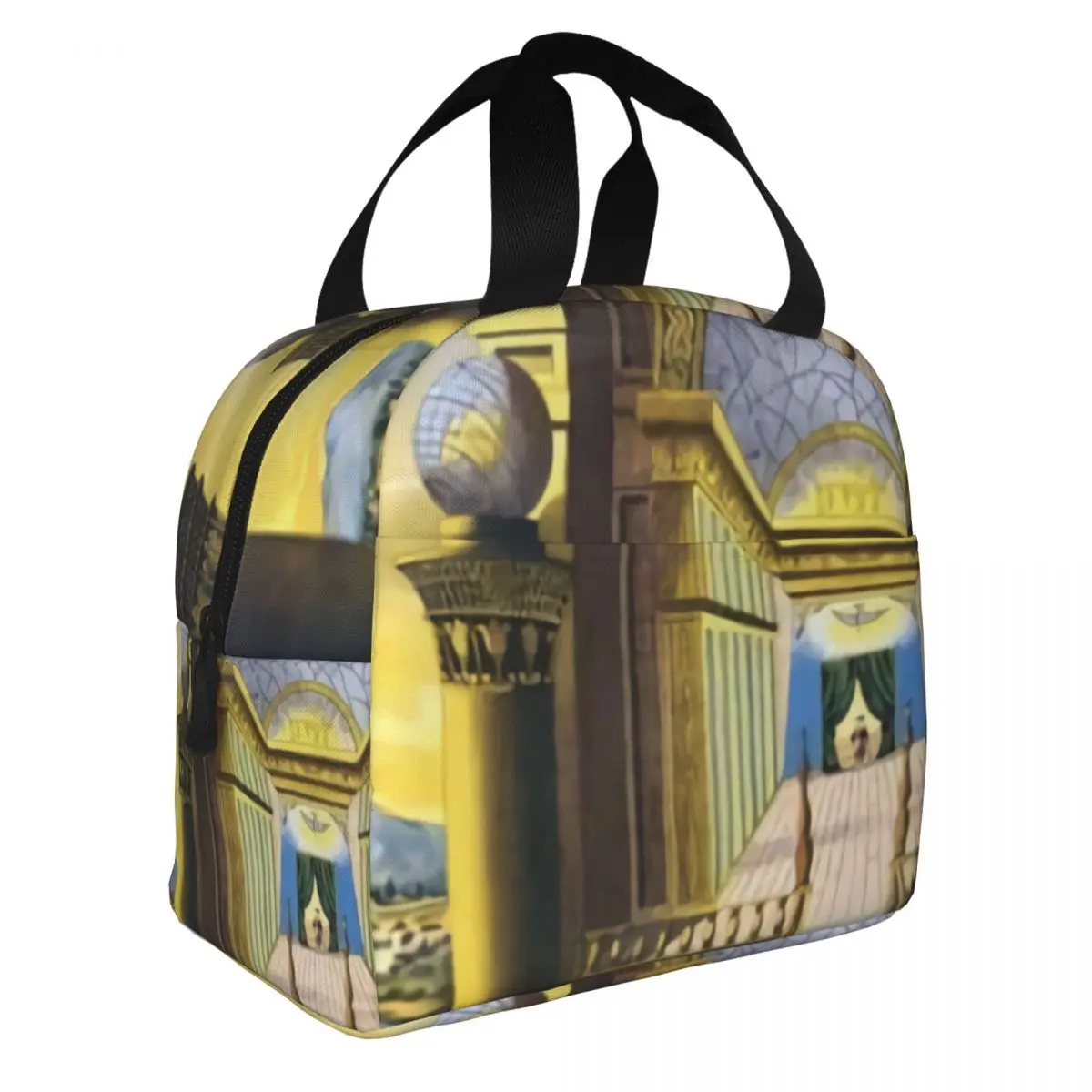 Rare Fellowcraft 2nd Degree Masonic Symbol Portable Lunch Box Women Multifunction Thermal Cooler Food Insulated Lunch Bag