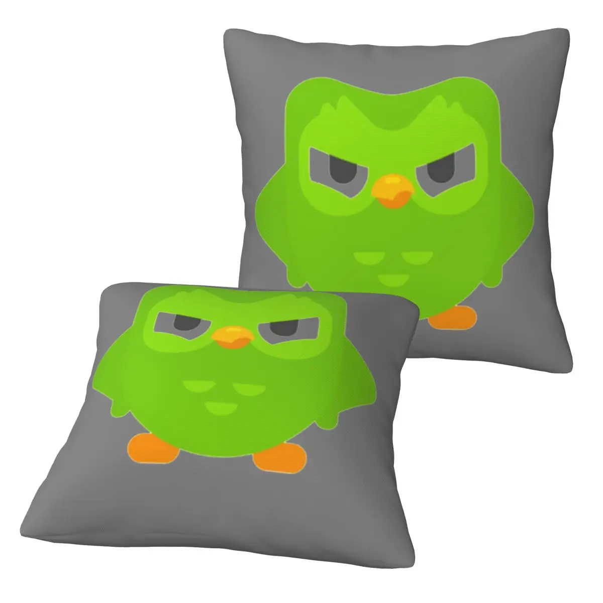 Duolingo Owl Duo 2 pcs Square Pillowcase Pillow Cover Cushion Zip Decorative Comfort Throw Pillow for Home Sofa