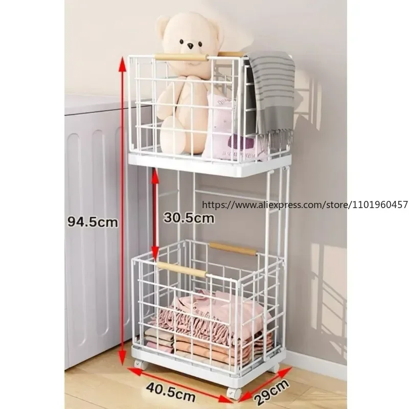 

2-ярусная корзина для хранения большой емкости с колесами, съемная многофункциональная одежда для стирки, семейный дом