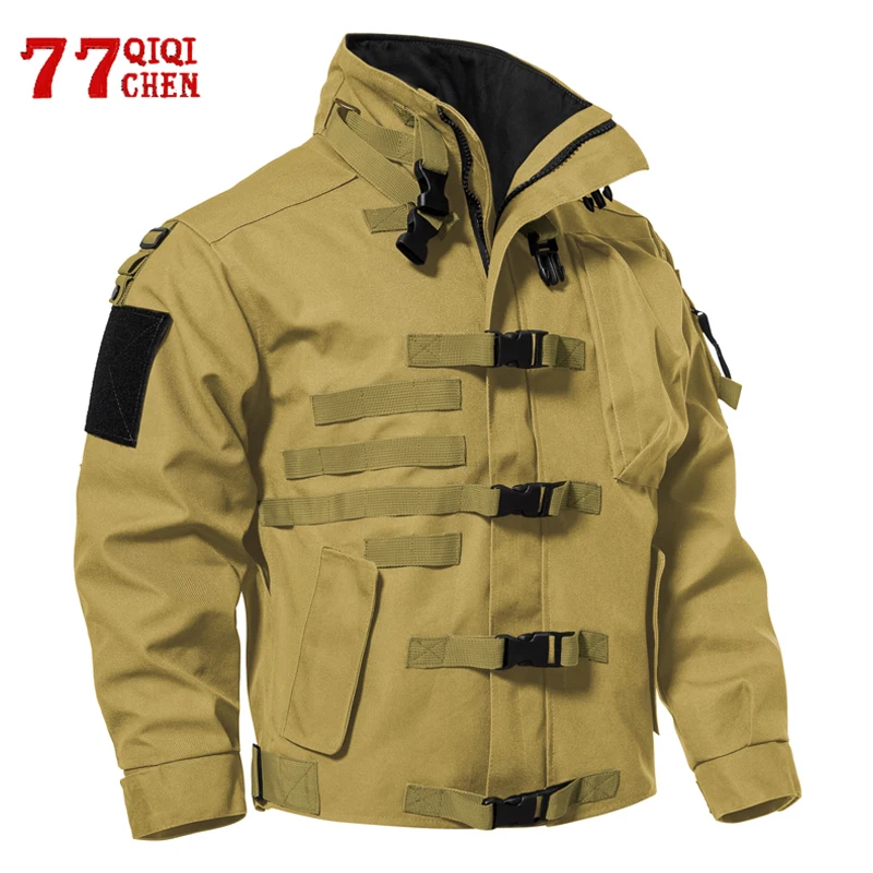 

Autumn Tactical Jacket Men Nylon Wear-resistant Multiple Pockets Outdoor Jackets High Quality Waterproof Military Windbreak Coat