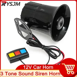 Klaxon de voiture avec son fort à 3 tons, alarme de moto, sirène d'incendie de police, haut-parleur, accessoires automobiles, 115dB, 12V, 20W