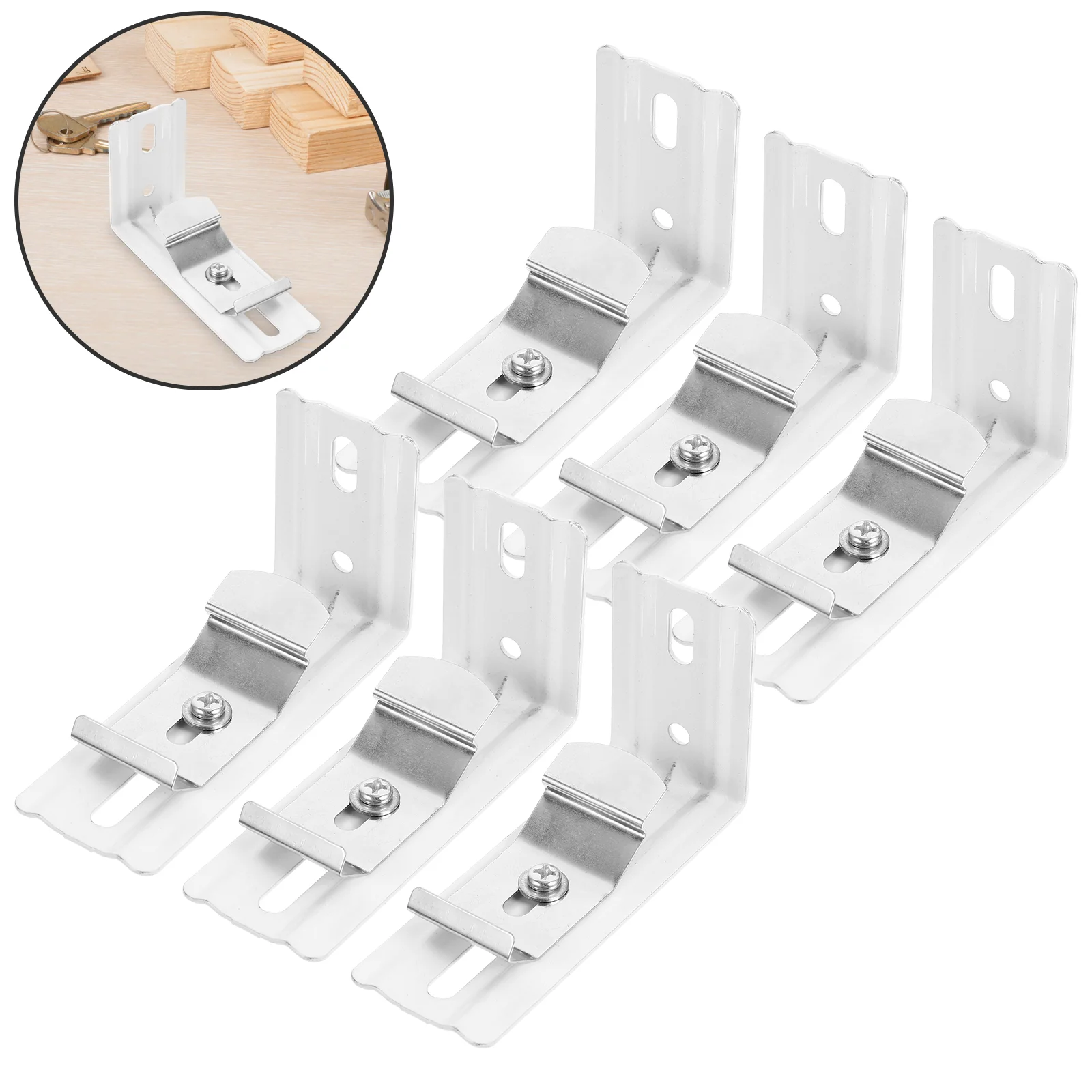 6 Pcs Installation Code Vertical Blind Bracket Clip Metal Curtain Track Mounting