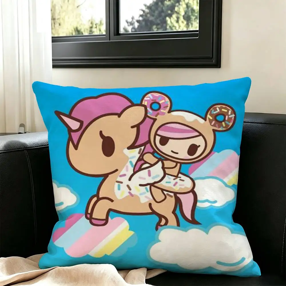 T-Tokidoki-S  Square Double-Sided printed Pillow Case Bedroom Bedside Pillow Sofa Cushion Cover