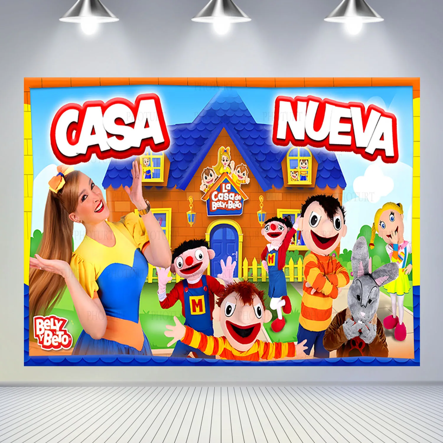 El Show de Bely y Beto Backdrop Kids Birthday Background Balloon Vinyl Polyester Photography Studios Decoration Props