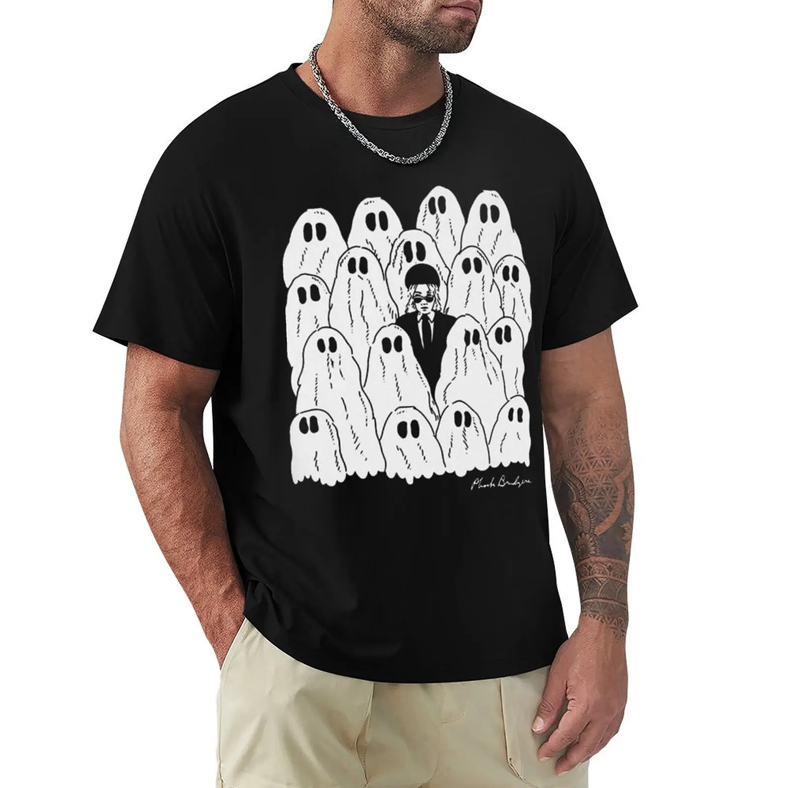 Original Phoebe Bridgers Ghost T-Shirt Sweat Resistant Workout Tee Shirt