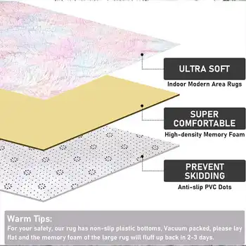 Dětský koberec dívčí duhové barvy koberců do obývacího pokoje velké měkké koberce do ložnice, noční stolek, dětský pokoj, roztomilé rohože 10 nejlepší prodej velké koberce - №2