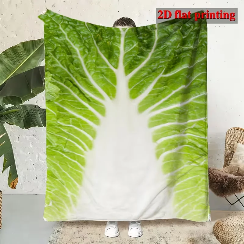 Elegant Jade Cabbage Blanket Soft Plush Creative Flower Throw Blanket for Bed Couch Sofa Luxury Air Conditioning Nap Quilt