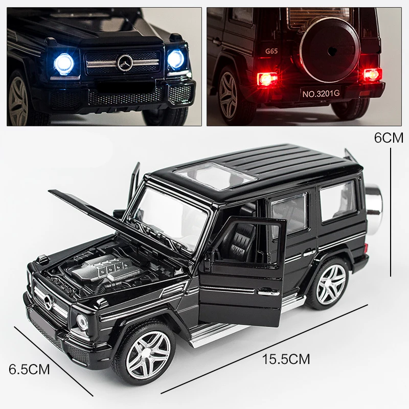 1:32 G65 G63 SUV Alloy Car Model Diecasts Metal Toy Off-road Vehicles Car Model Simulation Sound Light Collection Childrens Gift