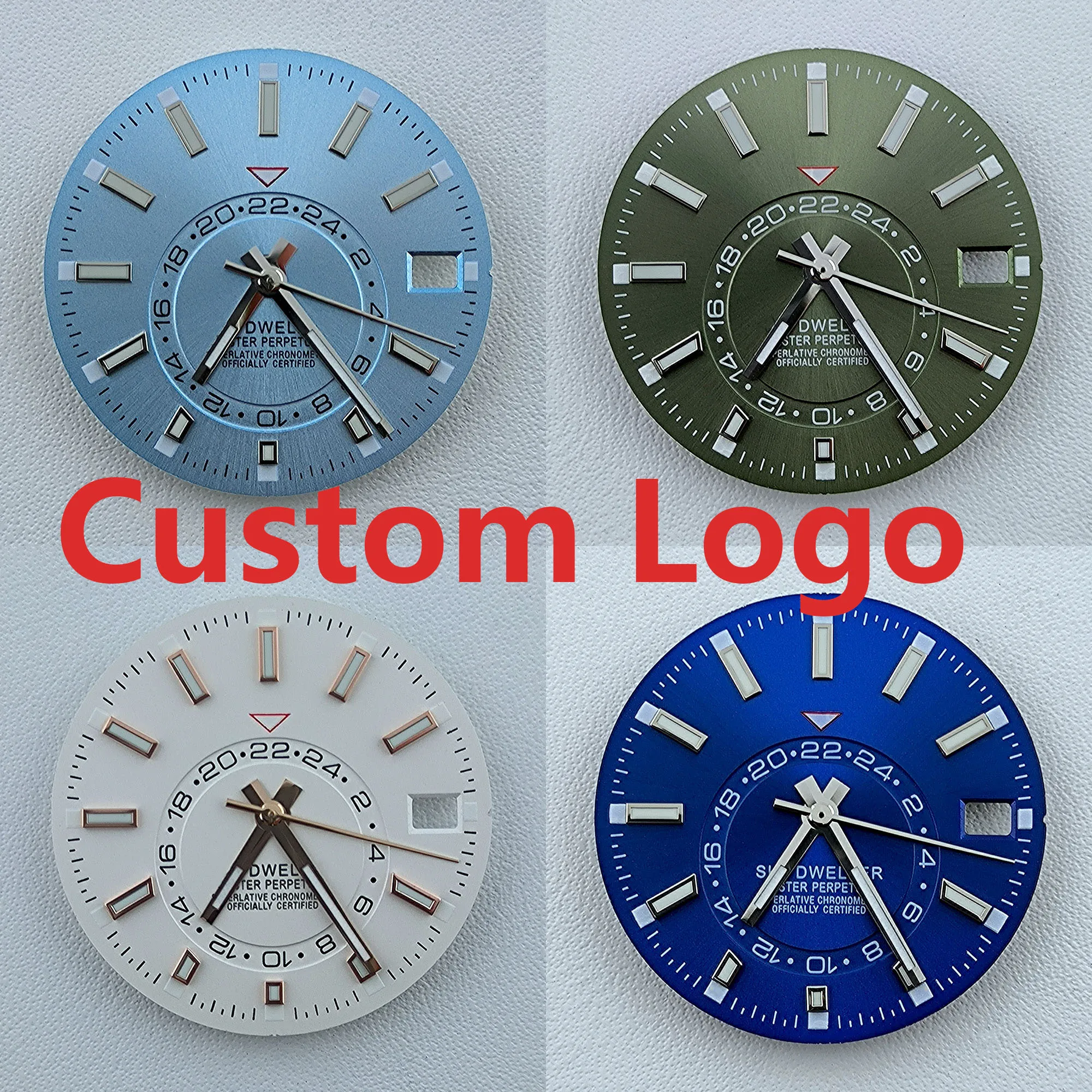 NH35 Dial 28.5mm Watch Dial Custom logo Dial Green Luminous dial Shell dial fit NH Series movement watch accessories