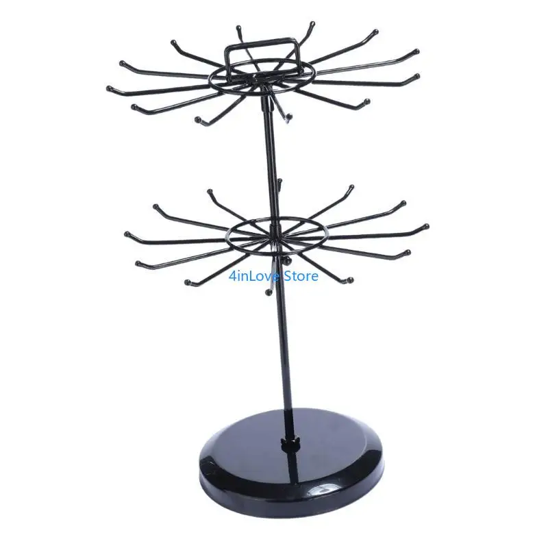 

T4MD Space Saving Rotating Jewelry Stand Versatile Metal Accessory Arrangement Rack
