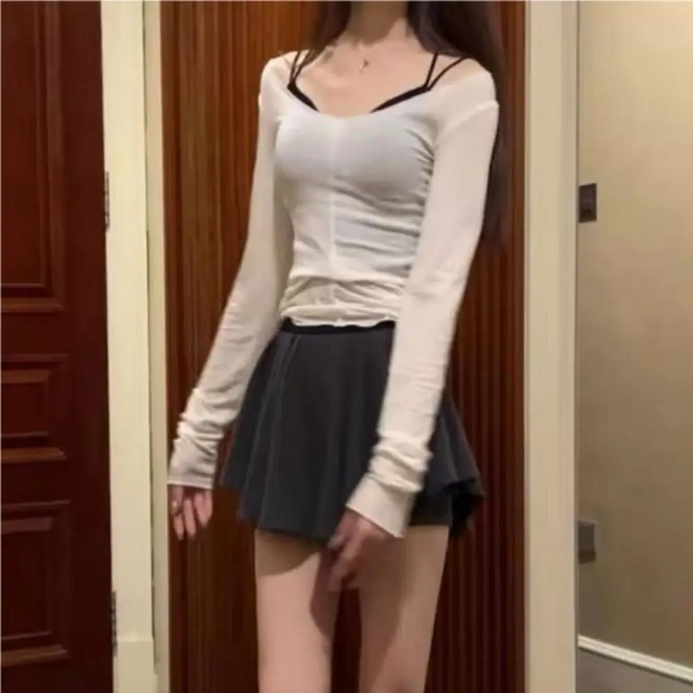 Rok mini hitam untuk wanita rok pinggang tinggi antik wanita 2023 rok seksi imut musim panas y2k rok mode kawaii rajut balet