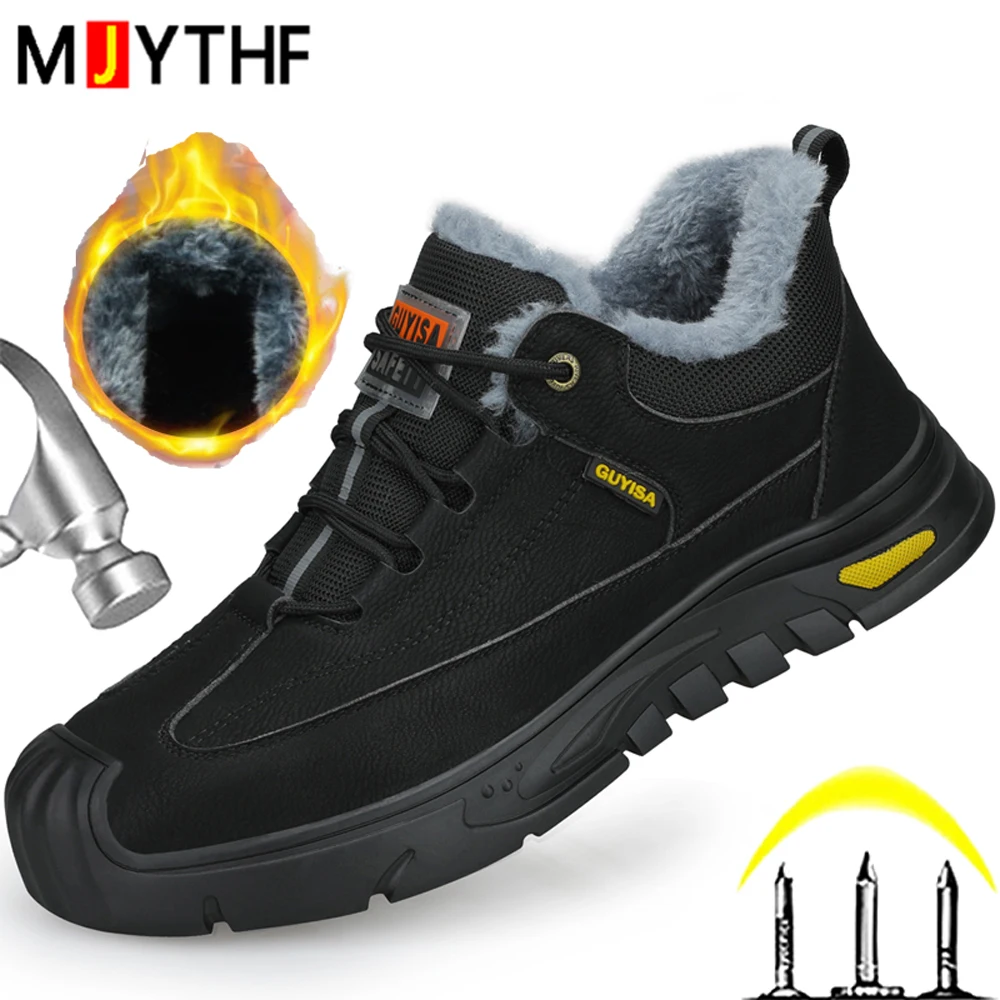 Winter Boots Men Anti-Smash Anti-Puncture Work Safety Shoes Wear-resistant Steel Toe Shoes Protection Boots Indestructible Shoe