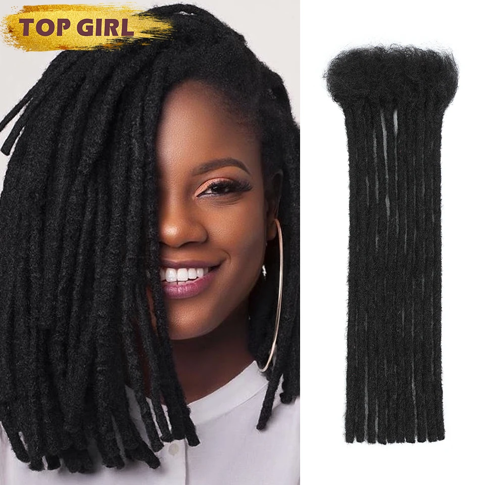 Extensions de Dreadlocks Synthétiques pour Homme et Femme, Tresses au Crochet Faites à la Main, 0.6 cm