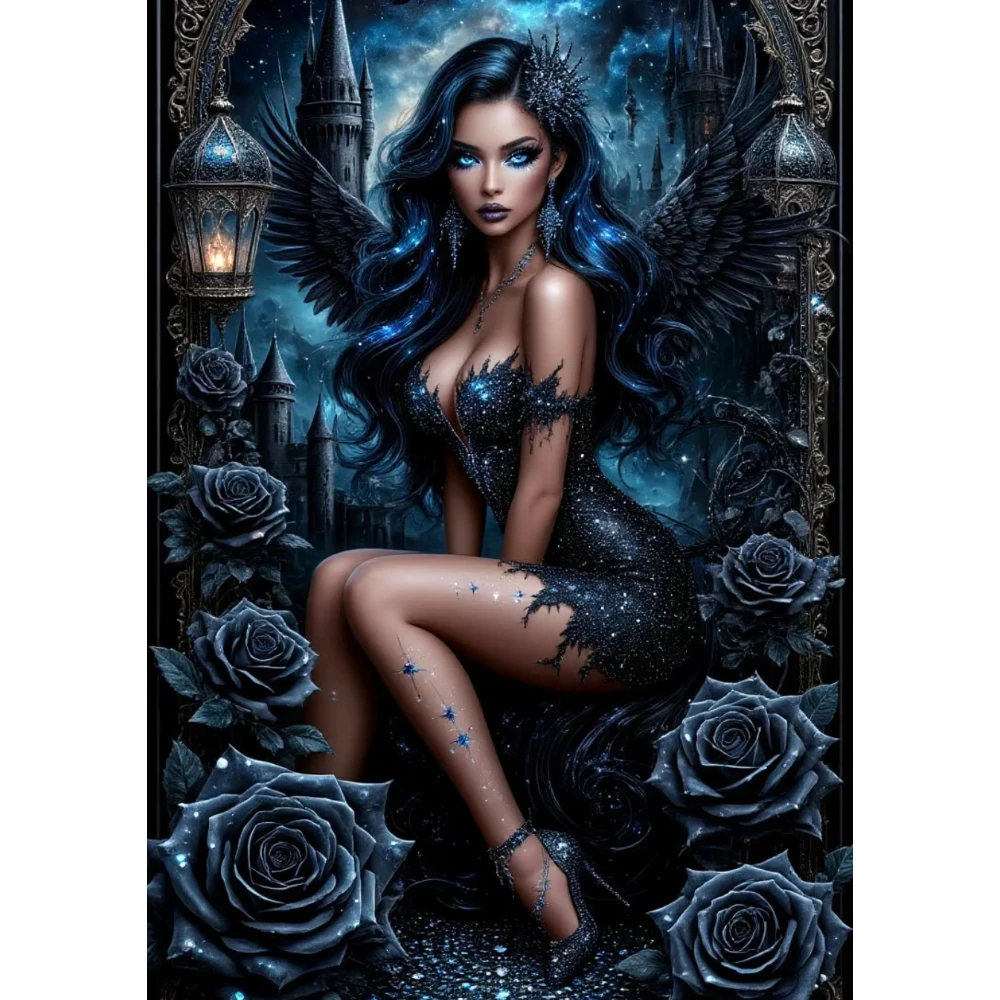 

500/1000/1200/2000 PCS Jigsaw Puzzles Darkness Beauty Angel Woman Family Activity Relaxing Games for Living Room Home Decor Gift