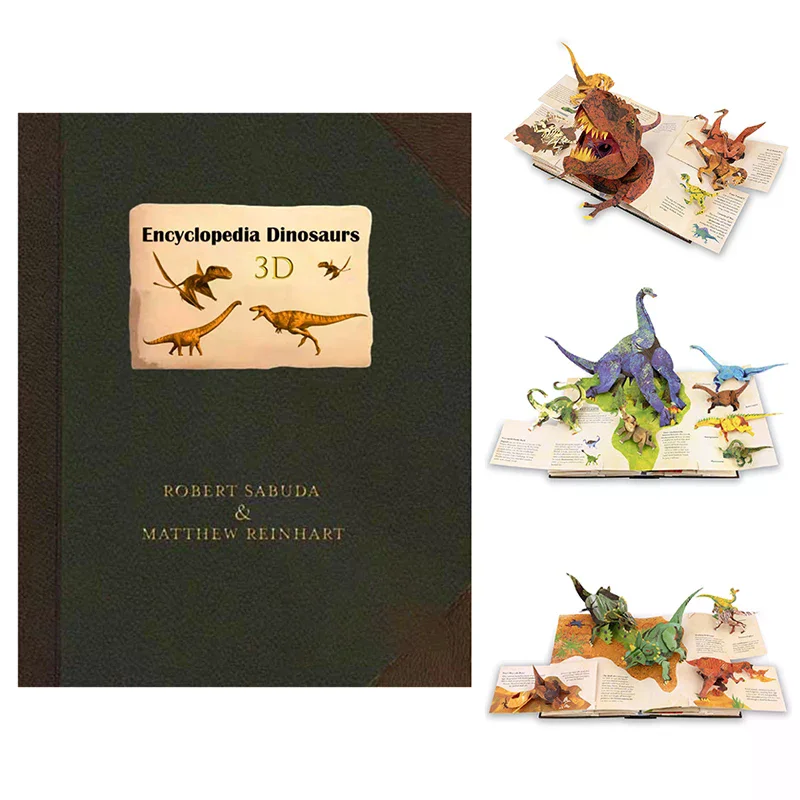 3D Encyclopedia Prehistorica Dinosaurs Folding -Up Interest Dinosaur Picture Book Science Popularization Children's Gifts