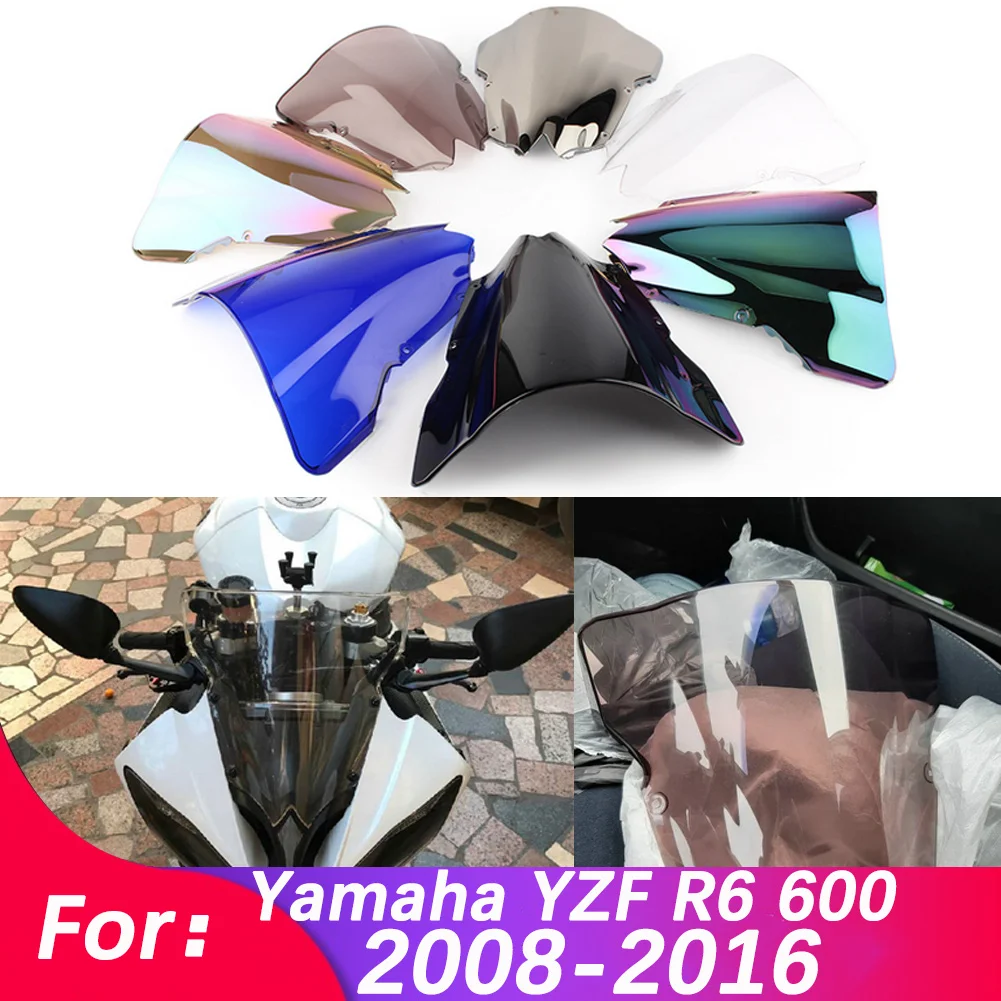 Windshield For Yamaha YZF R6 600 YZFR6 2008-2016 Double Bubble WindScreen Motorcycle Accessories Fairing Deflector
