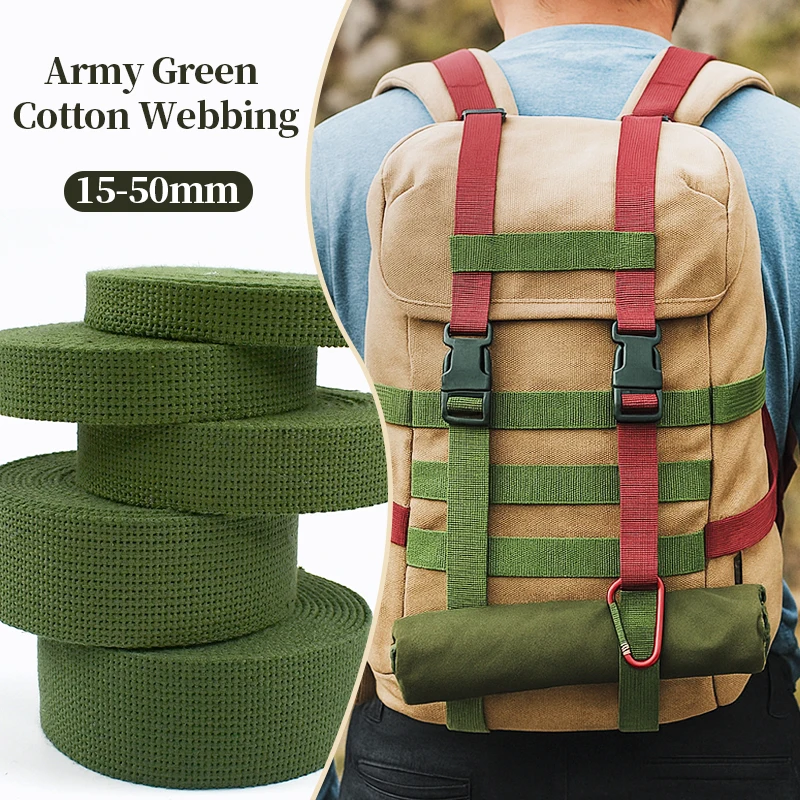 

10Yards 15-50mm Canvas Decorative Ribbon for Sewing Shoulder Bag Straps Belt Sling Braid Webbing Strap Replace DIY Accessories