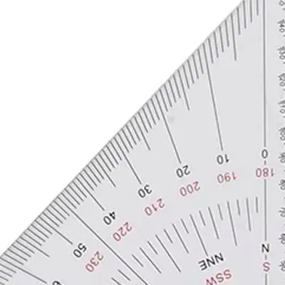 2 Pieces 300mm Marine Chart Plotting Triangle Ruler Protractor High Transparency For Acrylic Engraved Scale For Boat Yacht