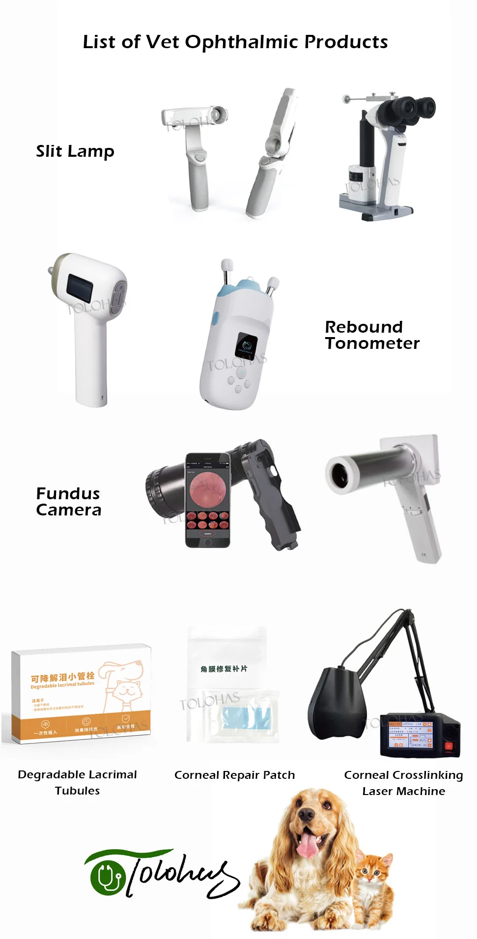 LHWVO One-stop Pet Ophthalmic Equipment Vet Ophthalmology Products Slit Lamp Rebound Tonometer