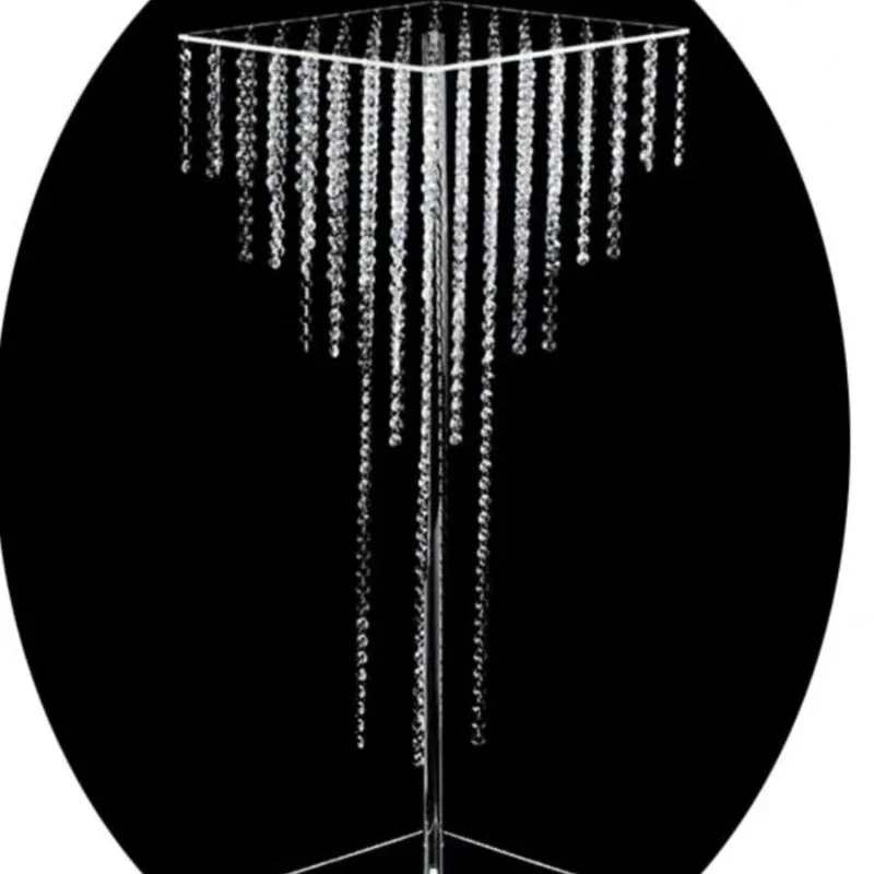 

Wedding props acrylic transparent candlestick crystal bead curtain flower stand