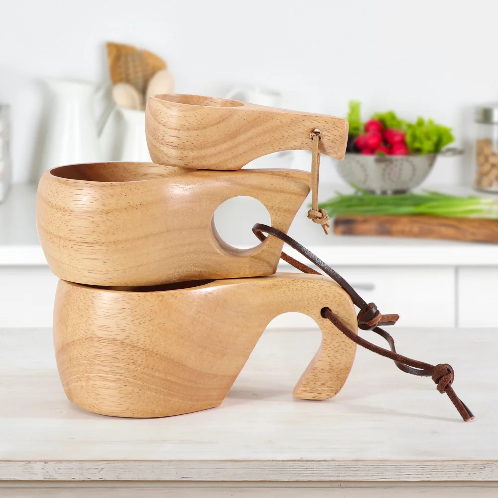 

Hot Selling Creative Mugs Drinkware Handmade Rubber Wood Cups Tea Mug Milk Coffee Beer Serving Tools Teacup Gift Party