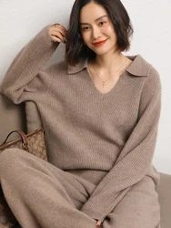 Loose Warm Soft Women's Clothing Plus Size Women Sweater 100% Pure Cashmere Pullover For Women 2023 Winter Knitwears SWS01