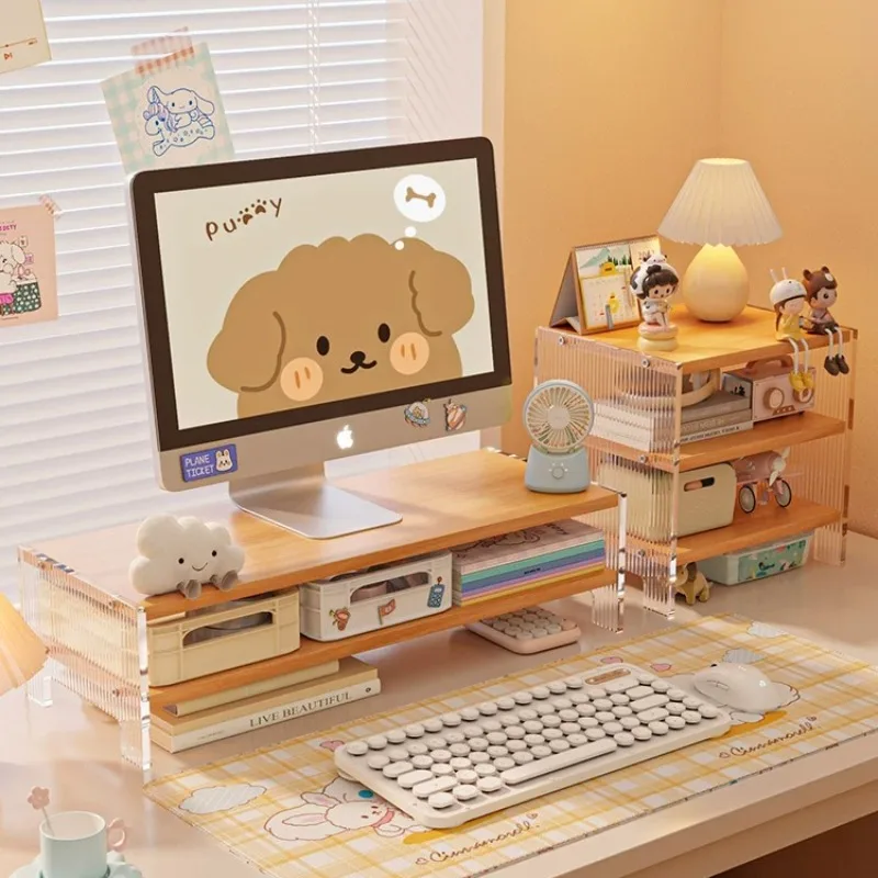 Clear Cutecore Office Storage Gadgets Supplies Stackable Display Desk Storage Marker Folder Repisas Para Pared Room Accessories