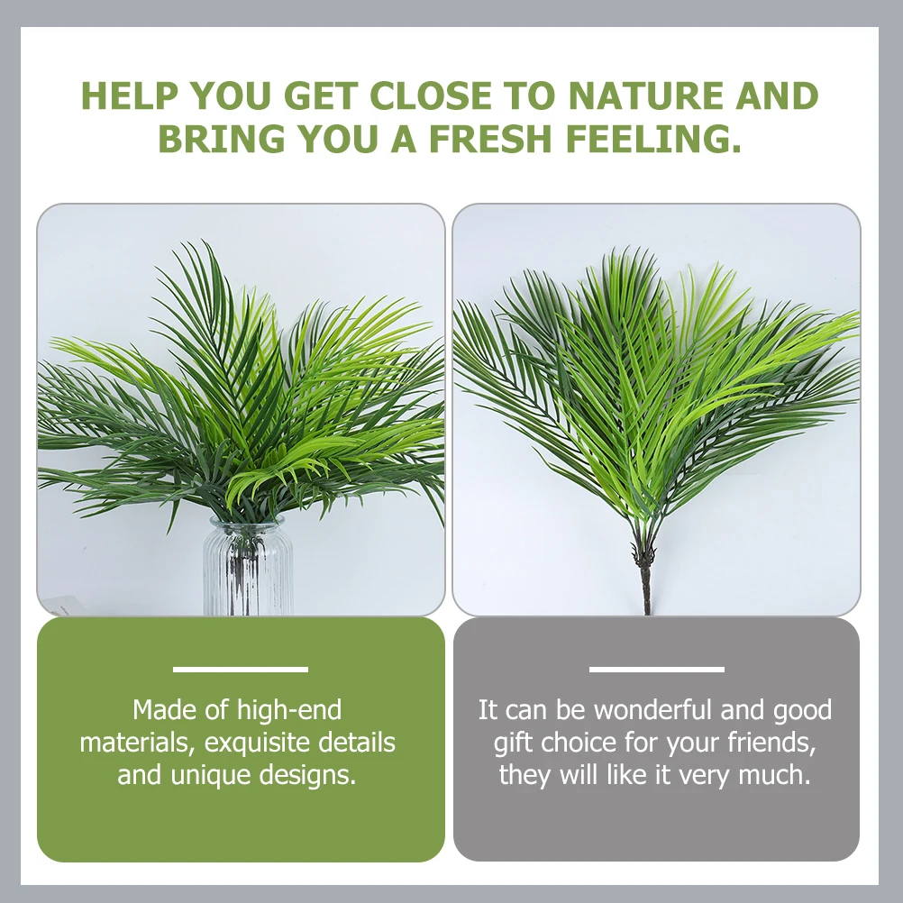 

2pcs Artificial Tropical Palm Leaves Faux Coconut Leaves Party Wedding Decor Hawaii Theme Green Simulation Plants Outdoor