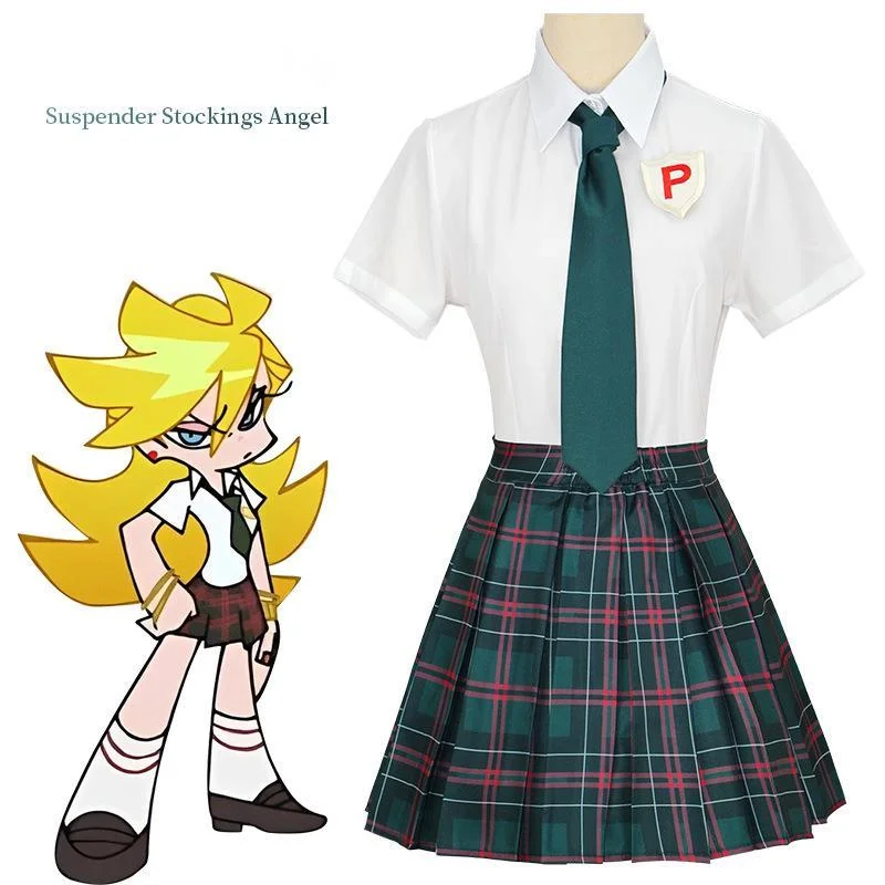 Medias con Tirantes, Disfraz de Ángel, Uniforme Escolar Pandora, Falda Anime JK, Trajes de Cosplay para Actuaciones