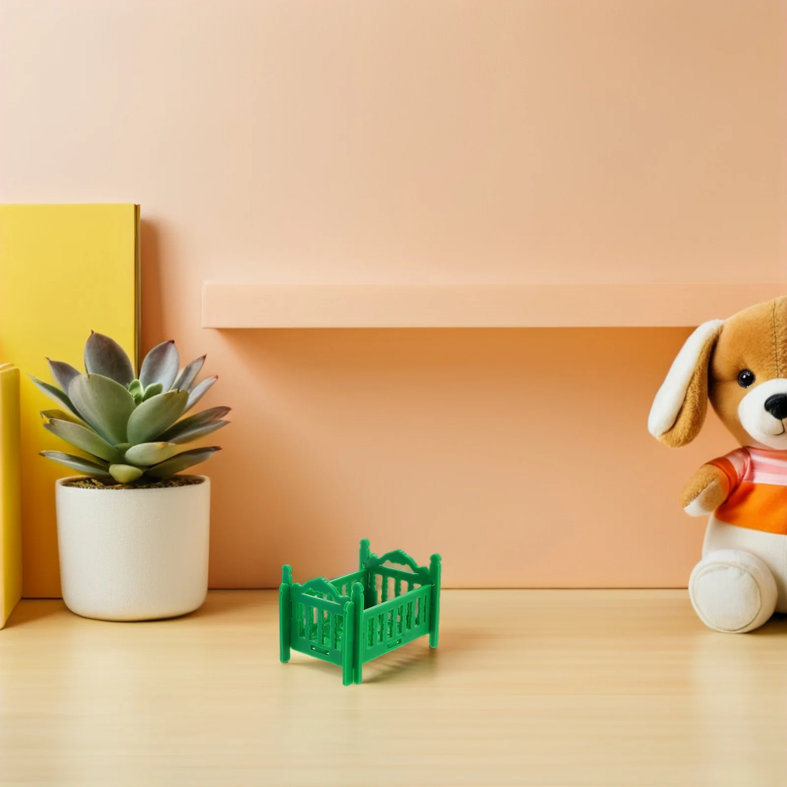 家の家具ドールハウス装飾品ヴィンテージ子供用シミュレーション小さなミニチュアベッドリビングルームベビーベッド