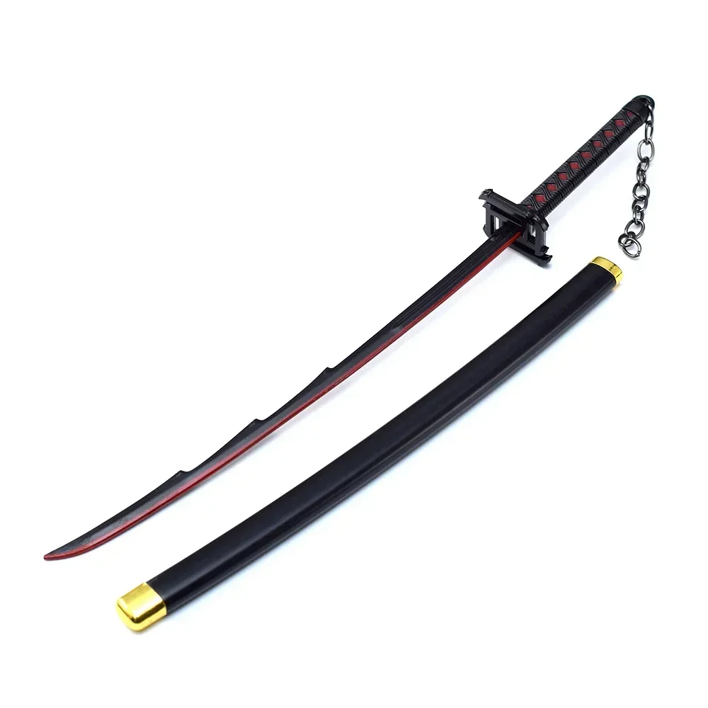 26cm BLEACH  Kurosaki Ichigo Ban Kai Zangetsu Metal Model Keychain Metal Model Peripheral Butterfly Knife Katana Gift Toys Game