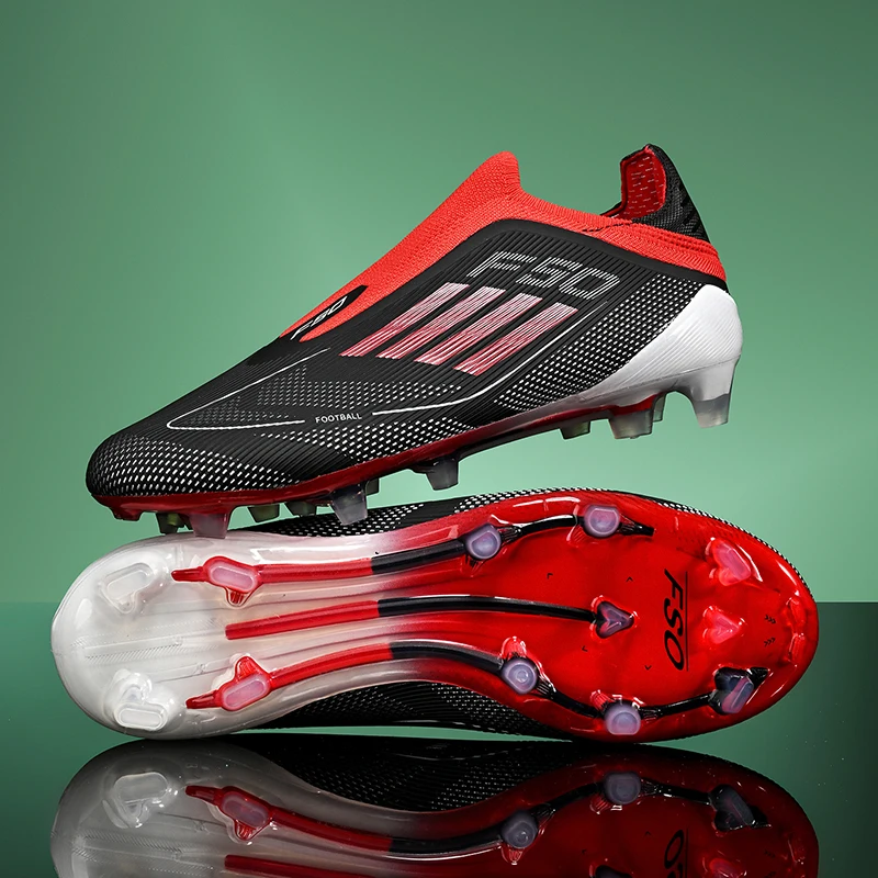 New Men Football Boots Training Breathable Match Soccer Shoes Outdoor Sport Boys Adult Cleats Non Slip Long Spikes Comfortable