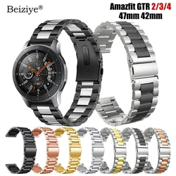 Metal için paslanmaz çelik kayış Xiaomi Huami Amazfit GTR 42mm 47mm bilezik bilek bandı Huami Amazfit GTR 2/3 bileklik askısı