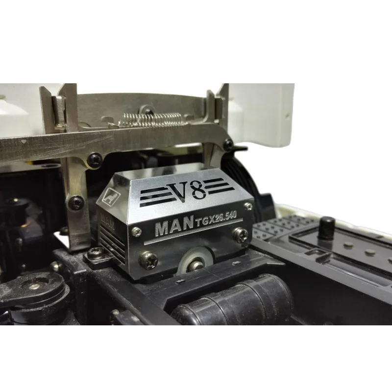Metal Engine Gearbox Hood Wave Box Upgrade for 1/14 Tamiya RC Truck Man TGX V8 56325 1/14 Tractor Trailer Accessory