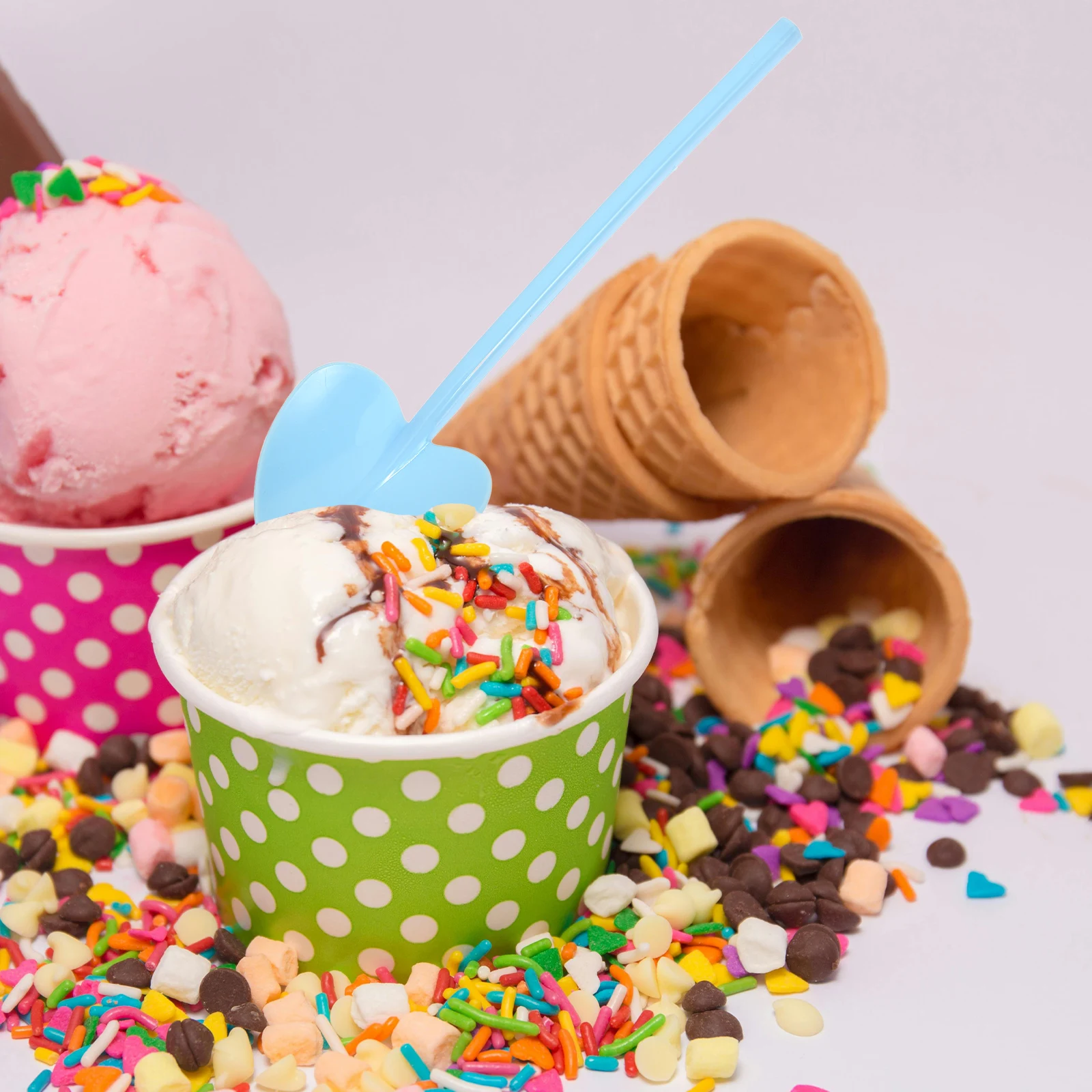 

500 Pcs Heart Shaped Spoon Ice Cream Cute Wooden Cake Spoons Dessert Chocolate Small Dad
