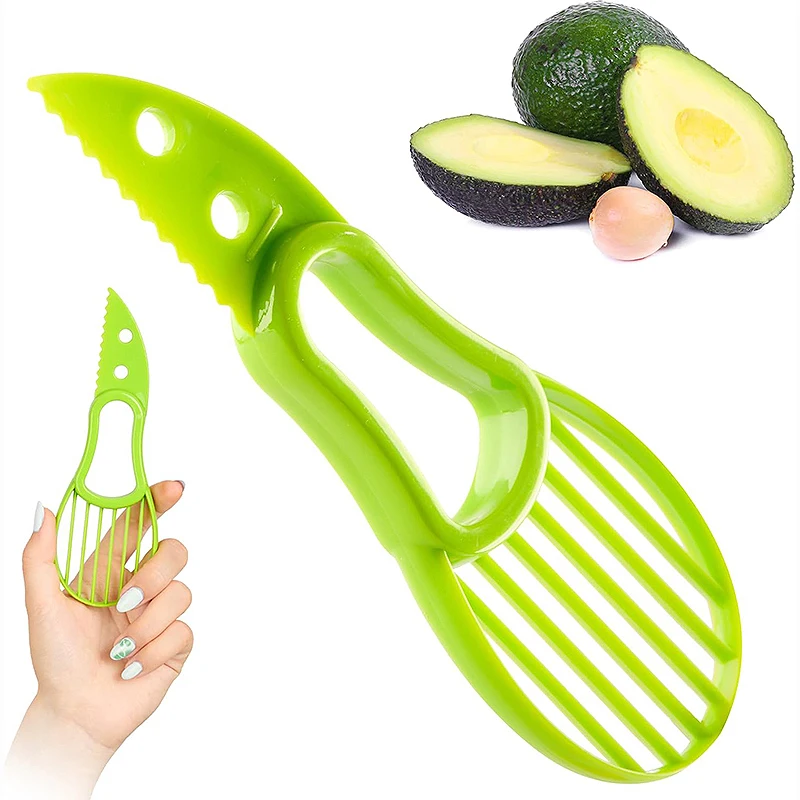

Multifunctional 3 In 1 Avocado Cutter Corer Butter Fruit Slicer Peeler Pulp Separator Plastic Knife Outdoor Home Kitchen Tools