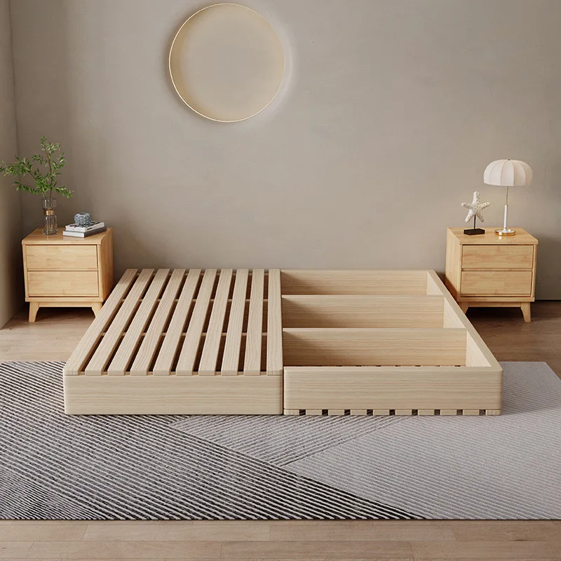 2026 Pallet Bed 8 Pieces Pine Wood Natural Japanese Futon Mattress Floor Sleeping Tatami Mat wooden bed