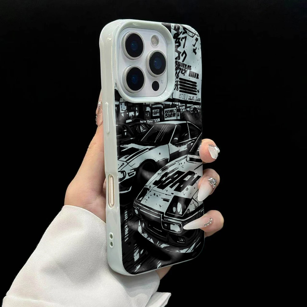 Stilvolle Handyhülle mit Straßenrennmuster für iPhone 17 16 15 14 13 12 11 Pro Max 14 Plus 17Air Falten-Wellen-Design Weiche Silikonhülle – Detail 10
