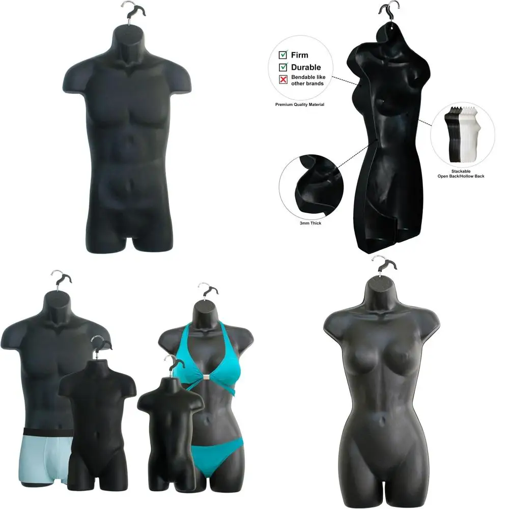 

Универсальный набор подвесных манекенов для мужчин, женщин, детей и малышей, идеально подходит для демонстрации футболок, для использования на прилавках и в ящиках, размер S.