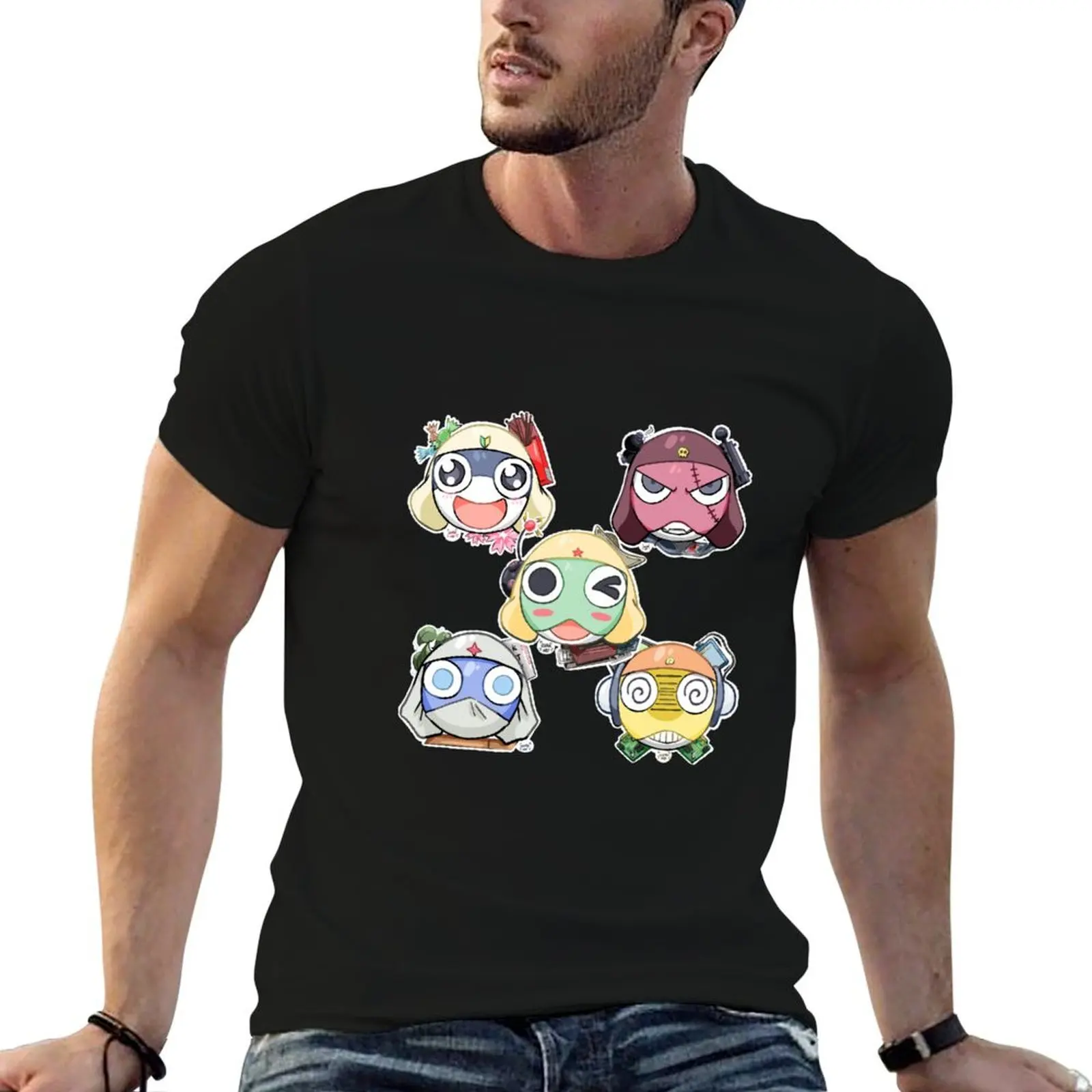 Keroro T-Shirt heavyweights vintage clothes vintage cotton graphic tees Men's cotton t-shirt