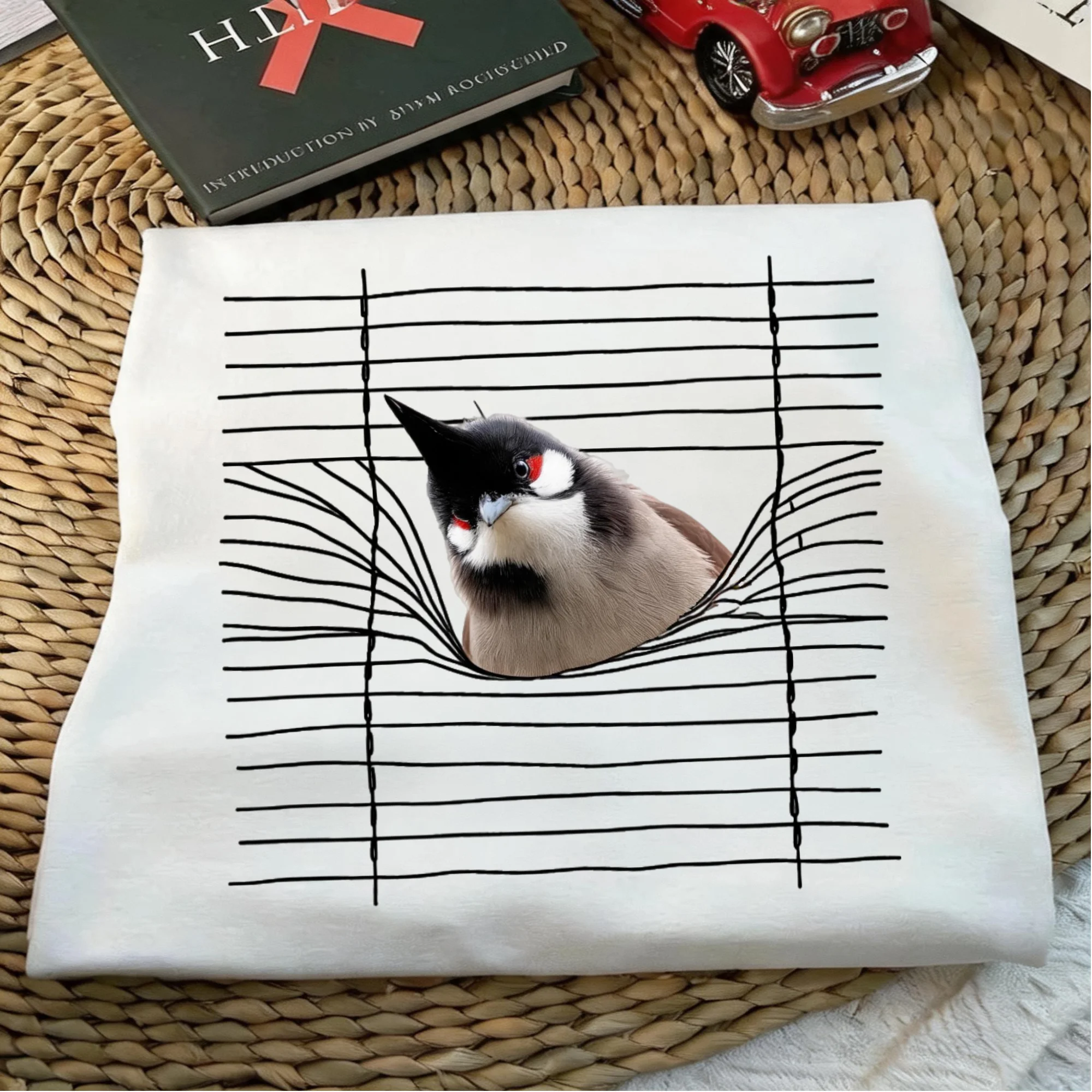 Pure Cotton Short Sleeve T-Shirt Unisex Loose Fit Bird Watching Fun Casual round Neck Print Top for Men And Women