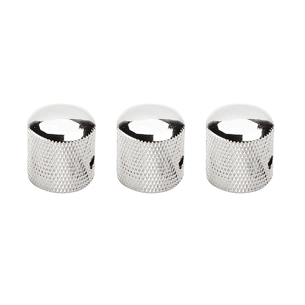 

3pcs 2T1V Electric Bass Guitar Volume Tone Control Knobs with Hole Dome Knobs with Wrench Guitar Parts Accessories GD105A (Silve