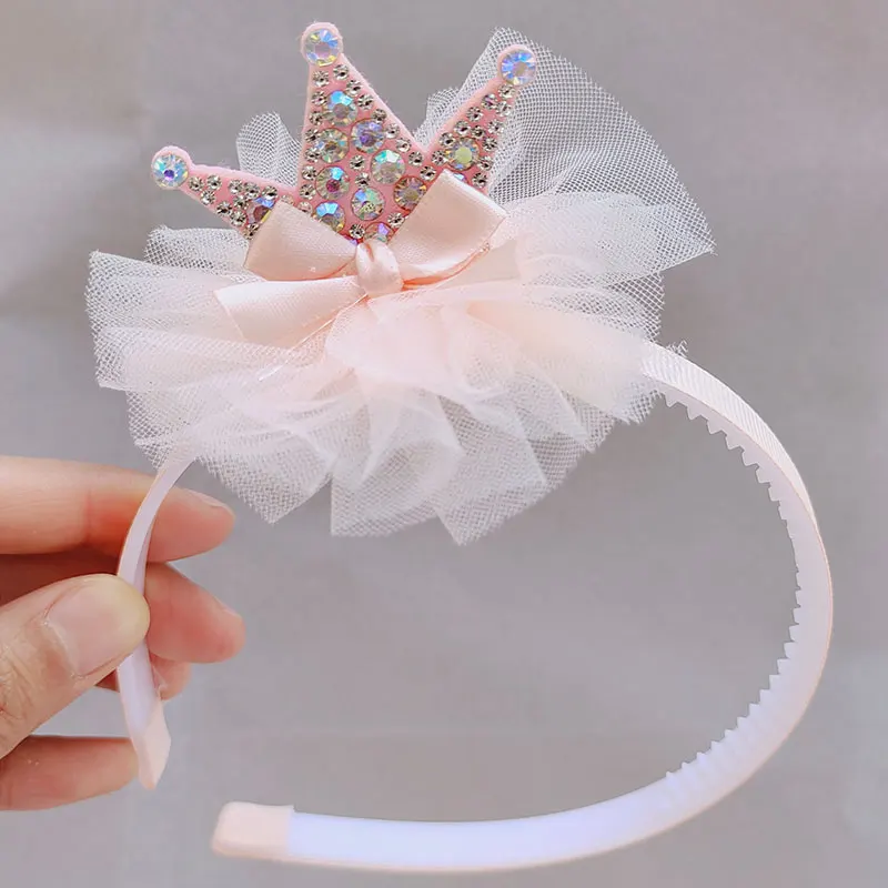 2pcs New Girl\'s Crown  hair band Children Flower Bow hairpin  hair accessories Kids Hair accessories