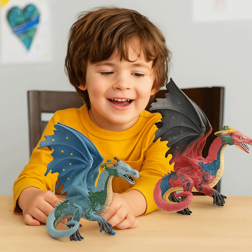 Simulazione Warcraft Drago Creature mitiche Giocattolo Mito in PVC fatto a mano Drago Figure Statua Artigianato Drago Modello animale