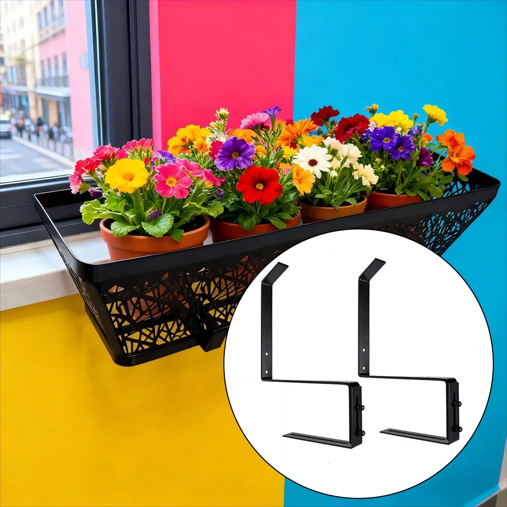 For Windowsill Balcony Plant Hook Vertical Gardening Adjustable Balcony Flower Holder No-drill Installation Adjustable Design