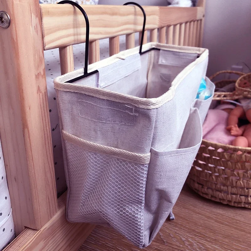 Portable Baby Care Essentials Hanging Organizers Crib Storage Cradle Baby Crib Organizer Diaper Bag Linen Baby Bed Accessories