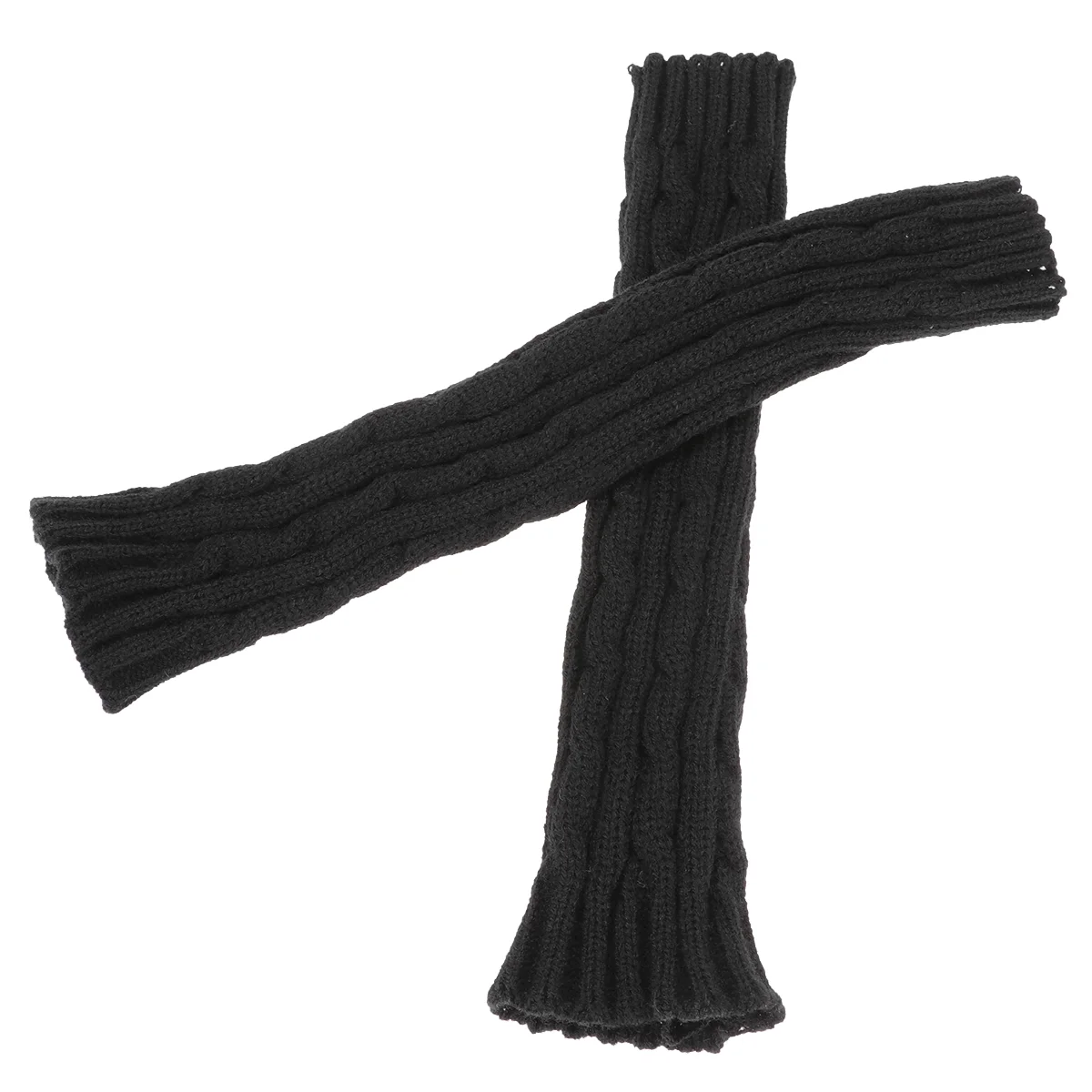 

Half-finger Gloves Bike Forearm Sleeves Black Knitting Winter Cuff Men and Women Warm