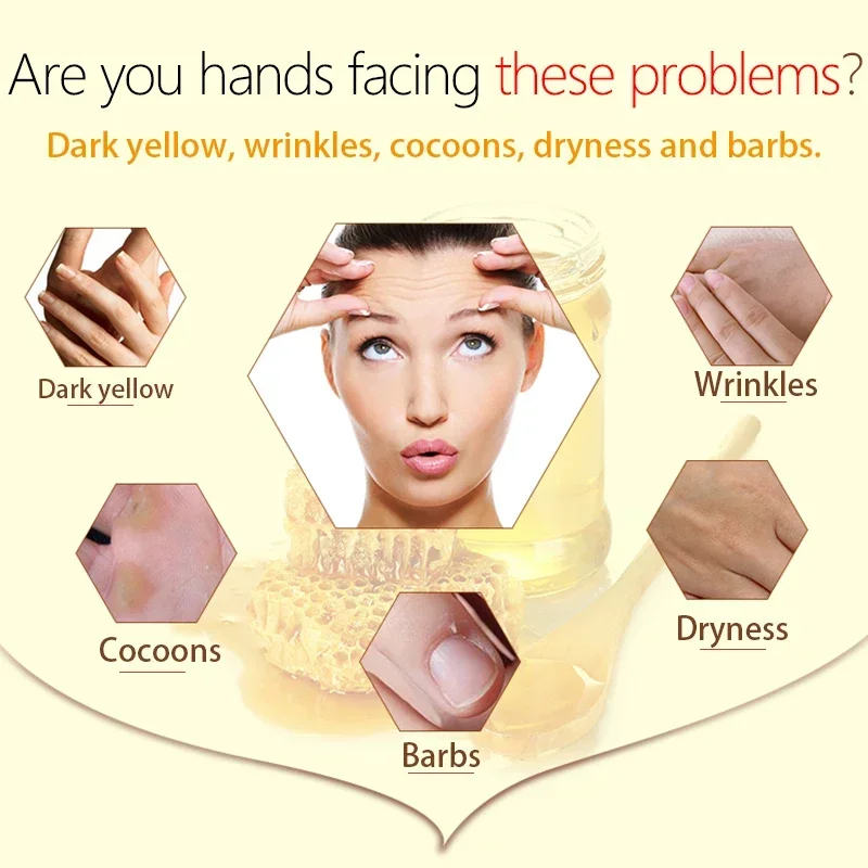 Magical Milk Honey Hand Mask Hand Wax Moisturizing Whitening Skin Care Exfoliating Calluses Hand Film Hands Care Cream 110g