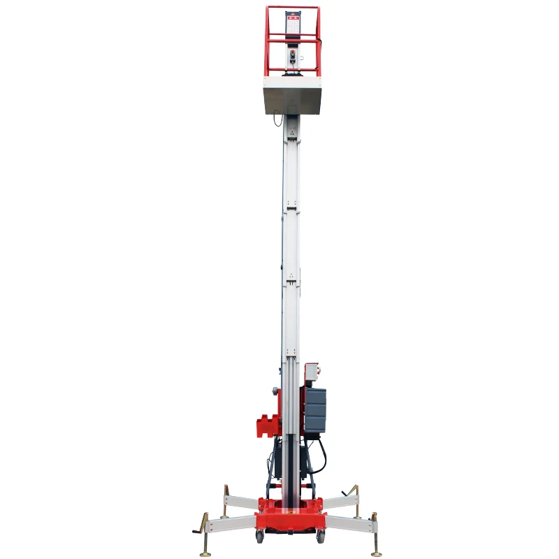 11m 150kg Capacity Single Column Aluminum Hydraulic Man Lift Platform Mobile Electric Scaffold Raise People and Material