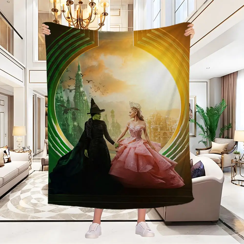 

Wicked Elphaba & Glinda Tonal Blanket Magic Movie Flannel Throw Blankets Bedspreads Printed Soft Warm Multifunction Quilt Throw